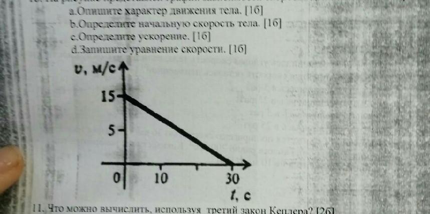 Определите ускорение и начальную скорость тела. Уравнение скорости тела 1. Опишите движение тела используя данные уравнения движения тела. Пользуясь графиком определите ускорение тела. Опишите характер движения тела Найдите начальную.