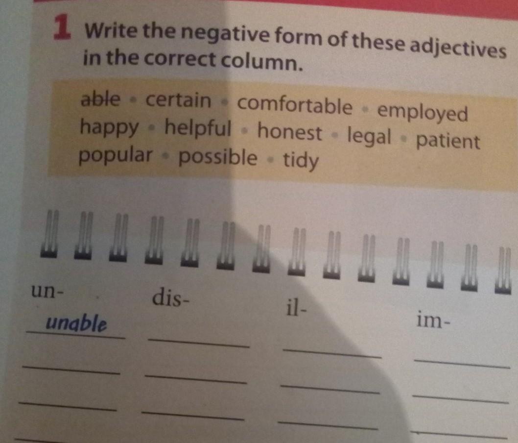 Correct negative. Write the adjectives ответы. Write the negative form. Write the negative forms of the following adjectives. Write the correct form of the adjective in Brackets ответы 6 класс.