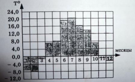На диаграмме показано среднемесячное температура воздуха в санкт петербурге за 1999