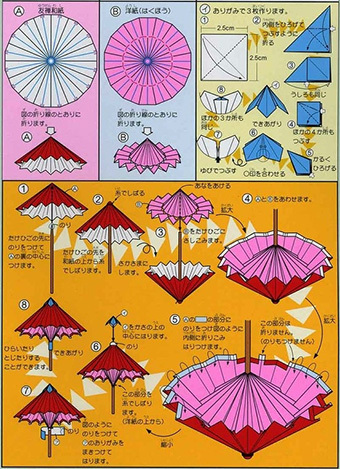 зонтик в технике оригами схема
