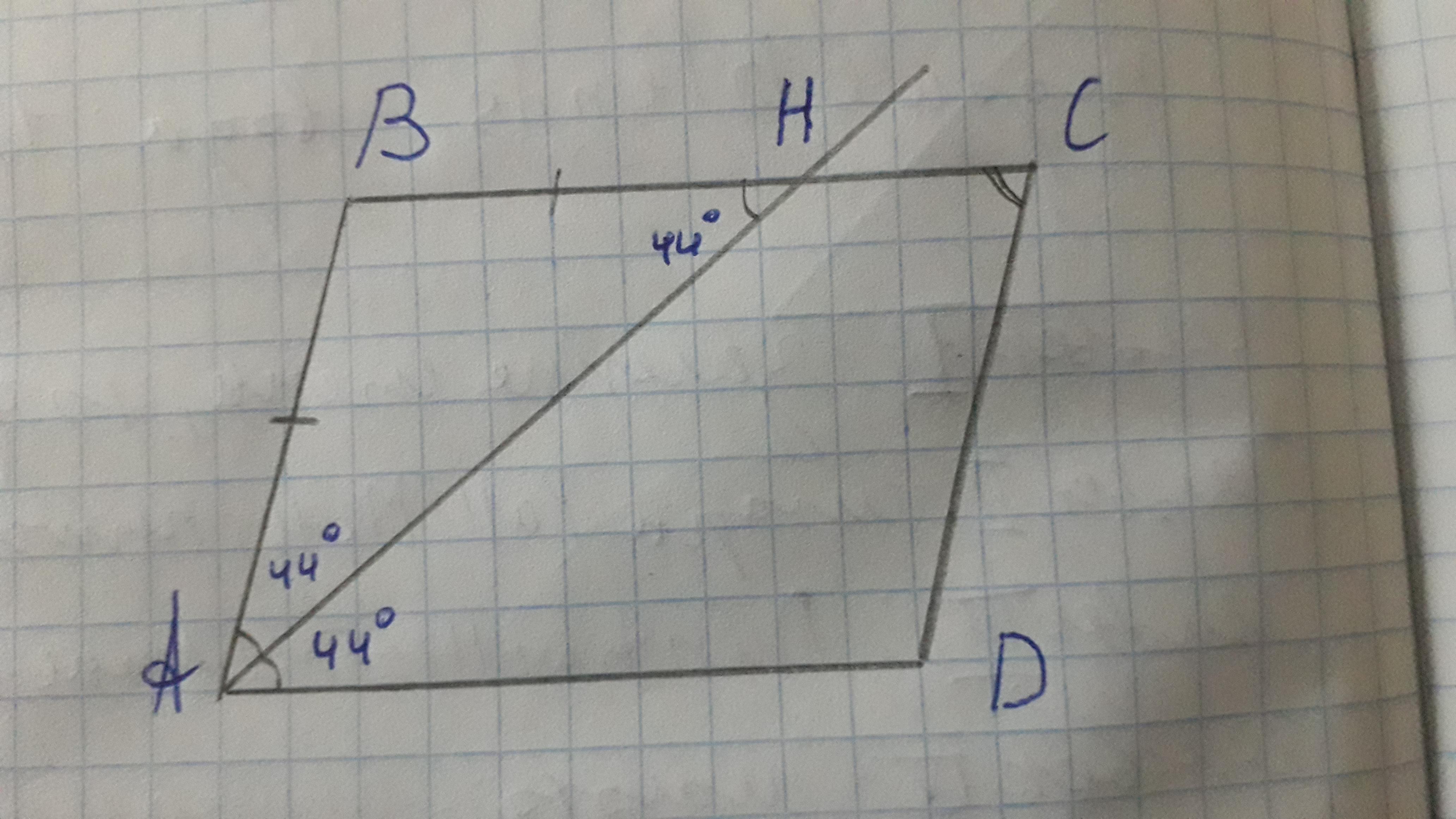 Угол 44 градуса. Угол ЦДЕ. Найдите косинус острого угла параллелограмма. Острый угол картинка.