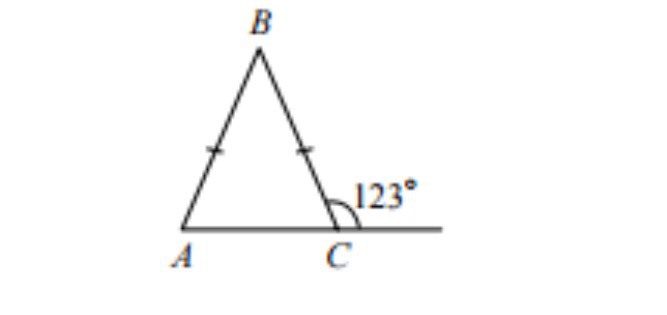 В равнобедренном треугольнике с равен 123