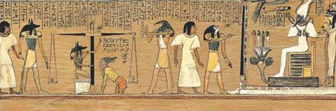 Как описать древнеегипетский рисунок на папирусе Суд Осириса по плану
