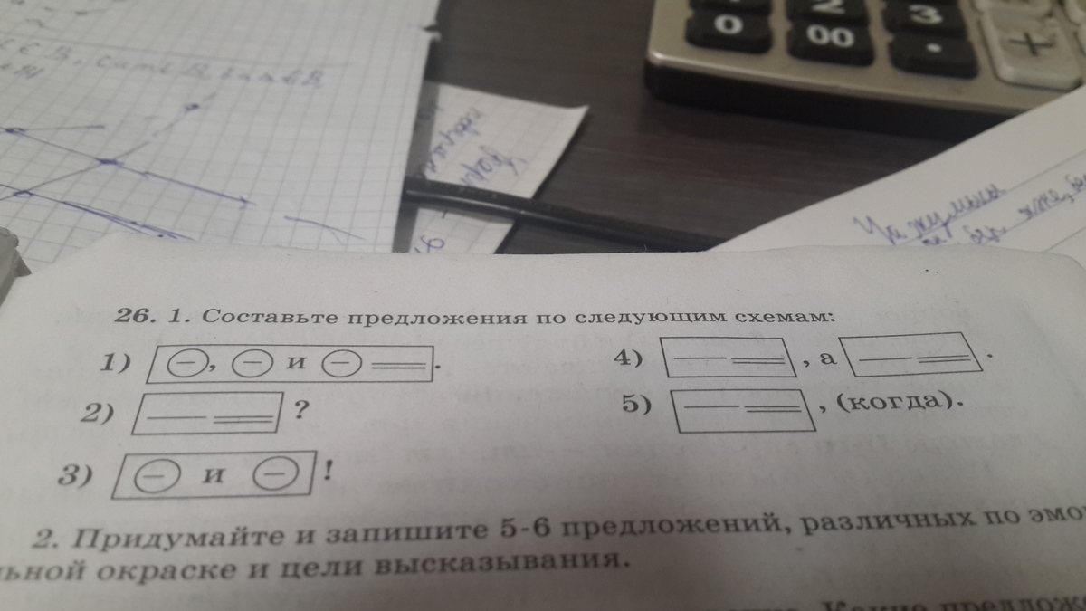 Составьте предложения по следующим схемам.