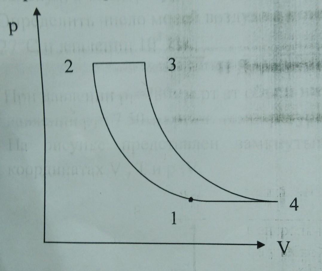 На рисунке представлен замкнутый цикл вычертить эту диаграмму в координатах p v и p t