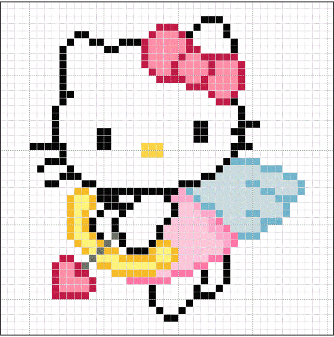 Hello Kitty из термомозаики схема