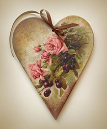 романтический подарок: сердце-магнитик на холодильник своими руками в стиле "ретро", "винтаж"