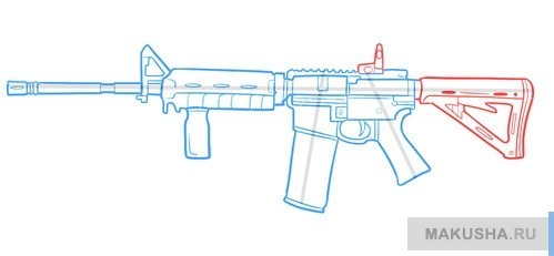 Легко 16. М4а4 карандашом. Поэтапное рисование автомата м16. М4а4 рисунок карандашом. Нарисовать м 4 автомат поэтапно.