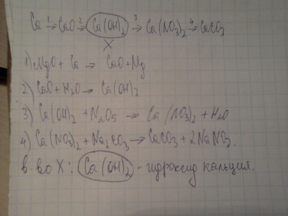 Дана схема превращений ca x cacl2 ca no3 2