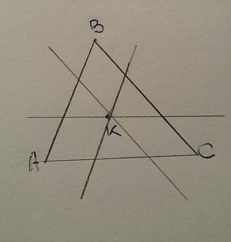 На рисунке точка k. Начертите две параллельные прямые. Две пары параллельных прямых рисунок. Начертить внутренний треугольник. Треугольник с параллельными прямыми.