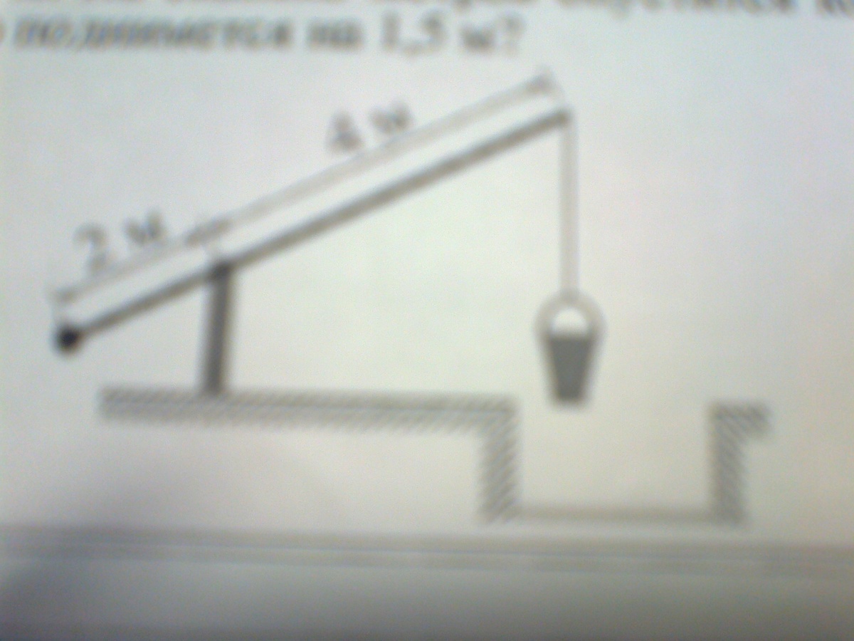 На рисунке изображен колодец с журавлем короткое плечо имеет длину 2 м а длинное 5