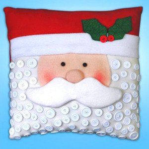 как сшить подушку на Новый год, подушка Санта своими руками