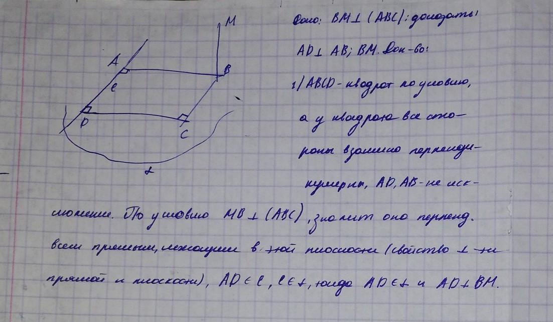 Через вершину квадрата проведена прямая