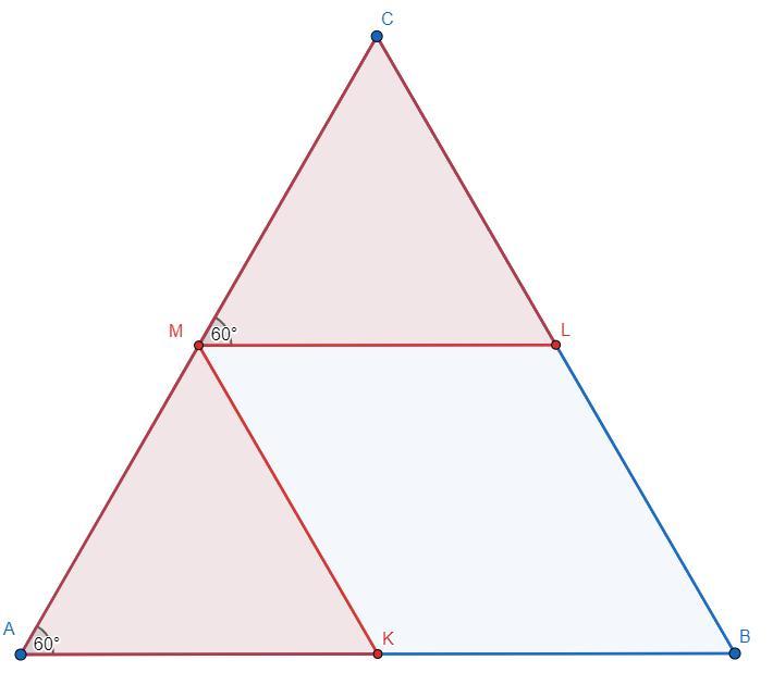 Точки k m n середины сторон. Равносторонний треугольник АВС. ABC треугольник ab BC AC основание p 50см. Средняя линия равностороннего треугольника. Треугольник АБС.