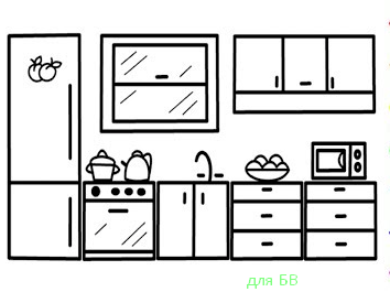 как нарисовать кухню