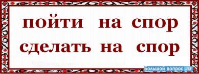 Наспор или на спор как пишется