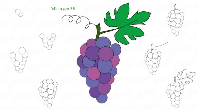 как нарисовать басню Лисица и виноград