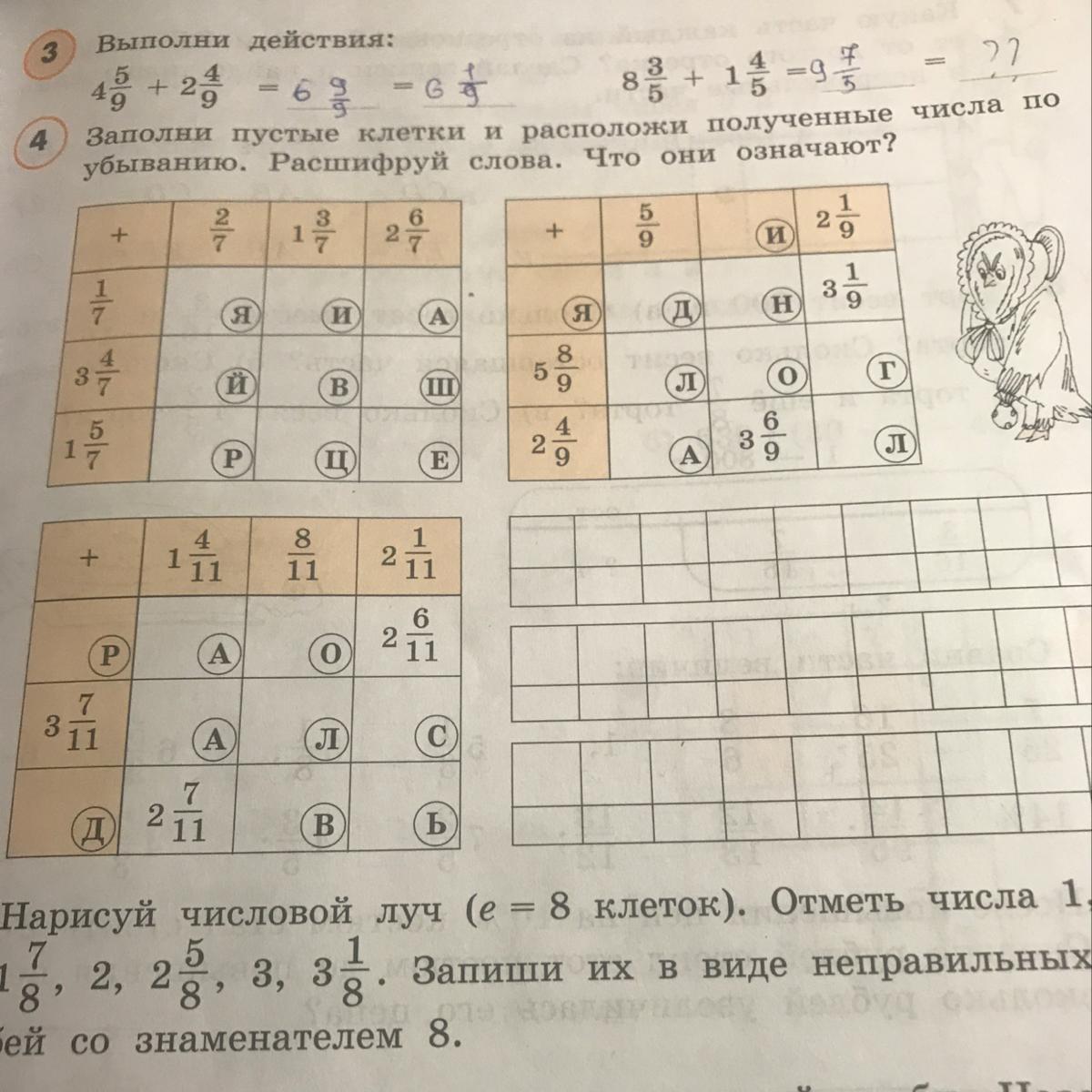 Заполните пустые клетки таблицы