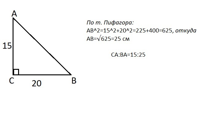 На рисунке треугольник abc прямоугольный с прямым углом с