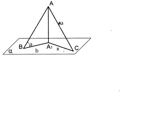 Аа1 перпендикуляр к плоскости а ав и ас наклонные найти х и у рисунок