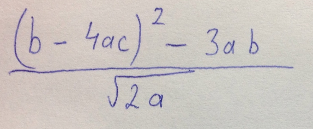 Запишите выражение c d a b. B+sqrt(SQR(B)-4*A*C))/2*A.