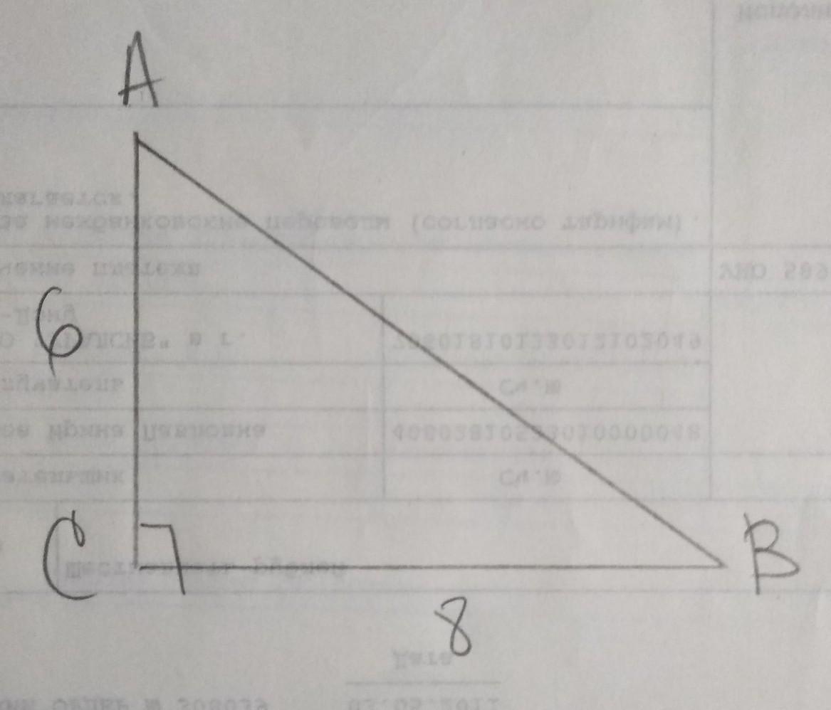 Нарисуй прямоугольный треугольник abc так чтобы c 90 ac 6 см и cb 8 см