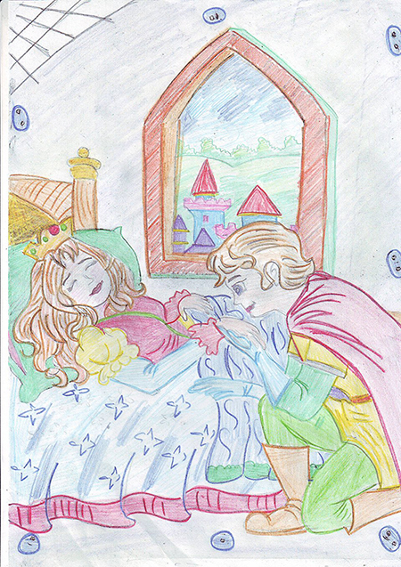 Жуковский "Спящая царевна" рисунок