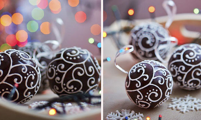 шоколадные елочные шары