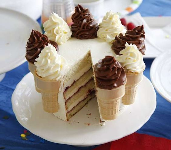 торт с мороженым из мастики