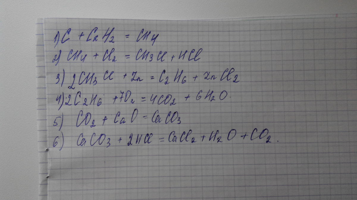 Составьте уравнение реакций по следующей схеме c co2 caco3 co2 c ch4