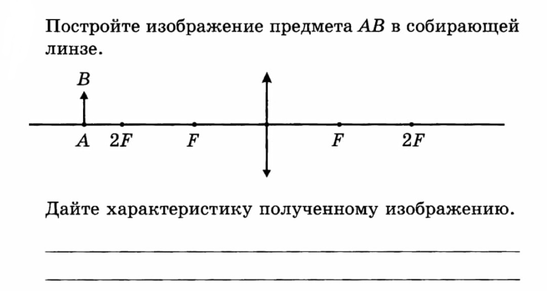 Постройте изображение данного предмета в линзе указать свойства изображения рис 1