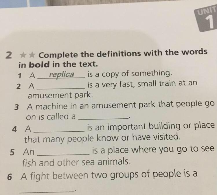 Match the highlighted words. Words in Bold. Complete the Words. Complete the text the Words. Complete the Words in the text.