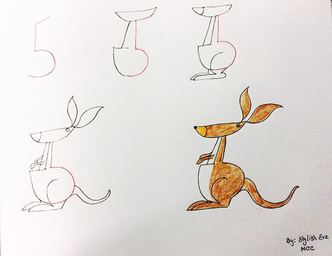 как нарисовать кенгуру