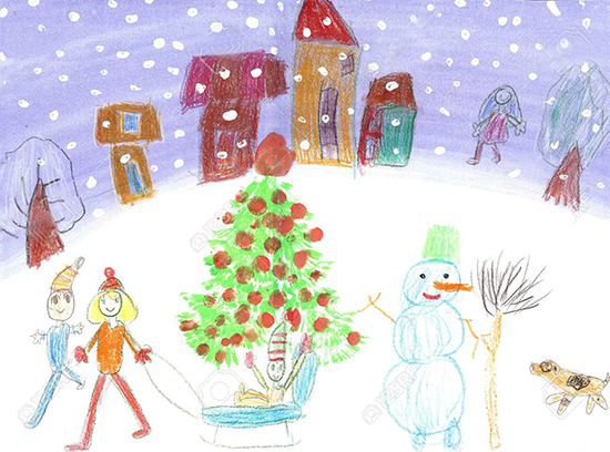 Красота зимы на фото в картинках, рисунках детей