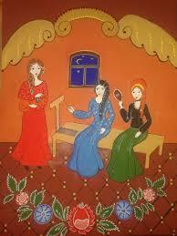 как нарисовать трех девиц из сказки о царе Салтане