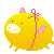 Смайл-анимация - желтая свинка