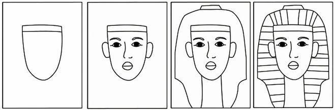 как нарисовать лицо фараона пошагово