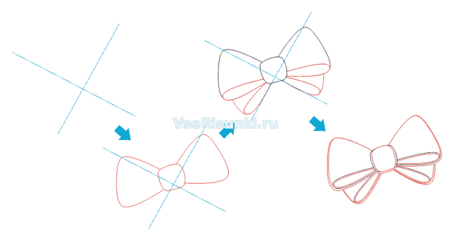 Как нарисовать бант