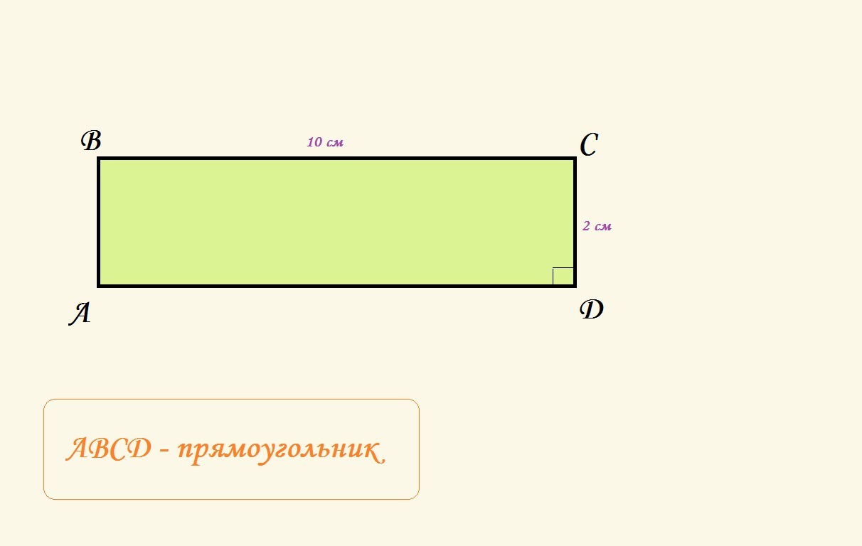 На рисунке изображен прямоугольник стороны которого равны 6 дециметров и 4 дециметра