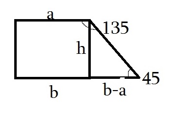 В прямоугольной трапеции один из углов 135