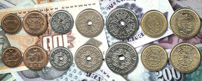 текст при наведении - датская крона, монеты