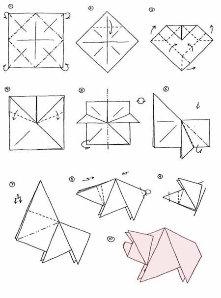 как сделать кабана свинью из бумаги, шаблоны и мастер-классы