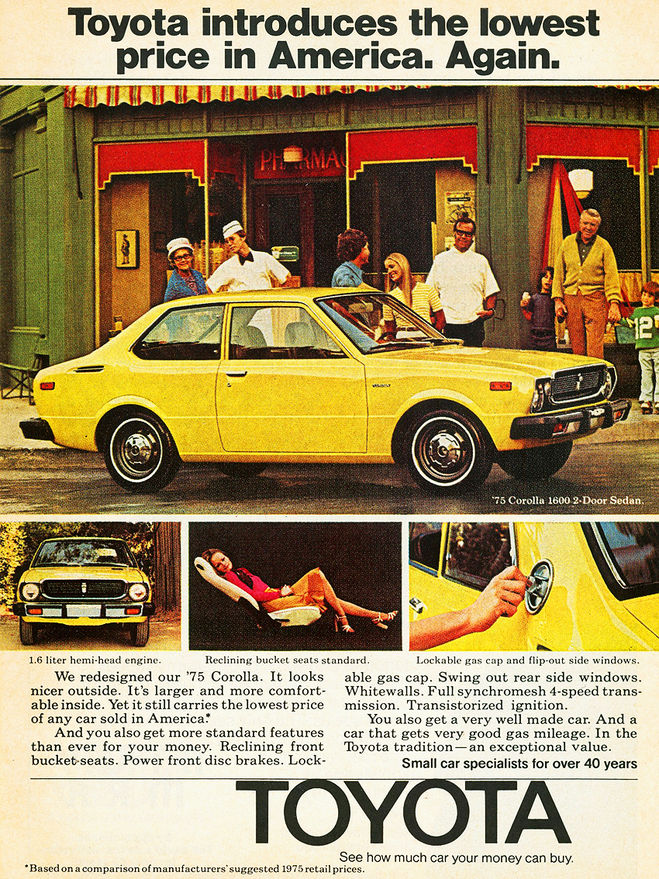 реклама Тойоты 1975