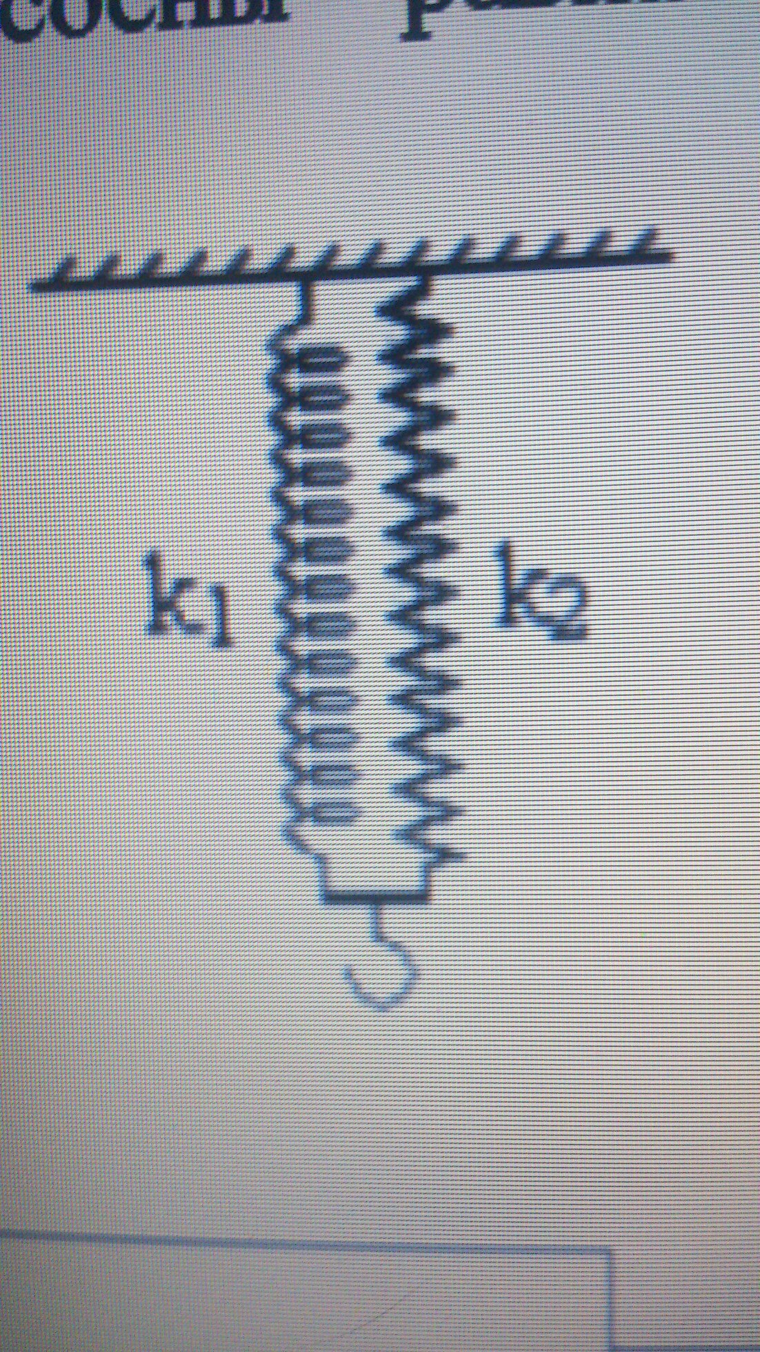 2 пружины с коэффициентами жесткости