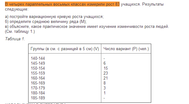 Записан рост пяти учащихся 158 166 134. Постройте вариационную кривую роста учащихся. Вариационный ряд рост учащихся. Вычислить среднюю величину роста школьников. Определите средний рост учеников.