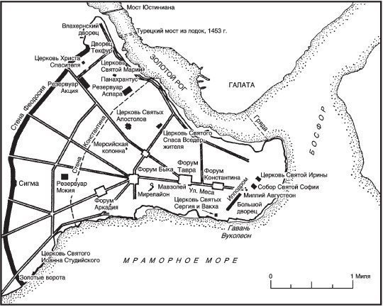 План константинополя с подробностями осады и штурма города