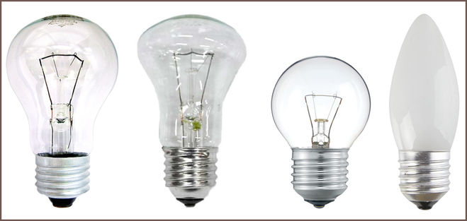 Четыре основных видов лампочек