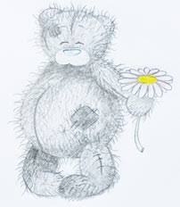 как нарисовать валентинку, как нарисовать мишку пошагово, как нарисовать Тедди карандашом