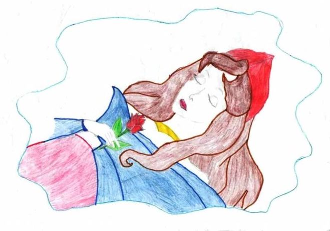 рисунок, спящая принцесса, перро, иллюстрация