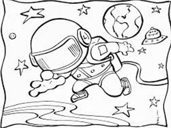 открытка с рисунком о космосе вместе с детьми